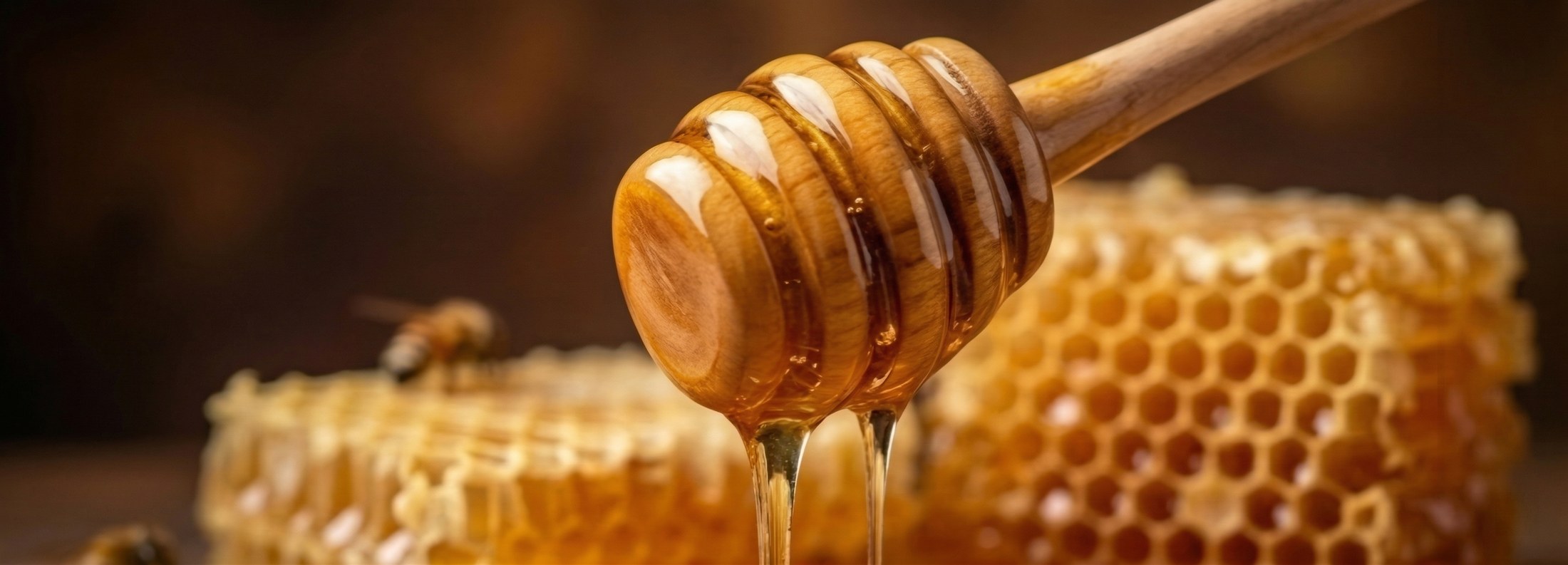 Close-up of honey and honeycomb